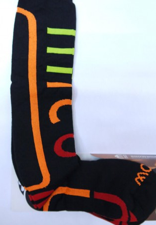 фото Носки сноубордические mico snowboard performance socks thermolite nero arancio fluo