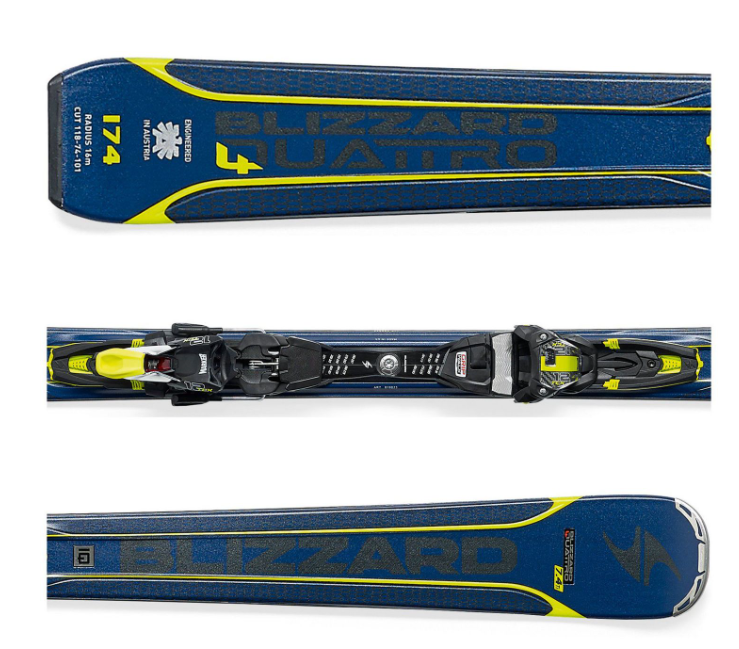 фото Горные лыжи с креплениями blizzard 17-18 quattro 7.4 ti blue/yellow + кр. tcx 12 demo (6867r1by)