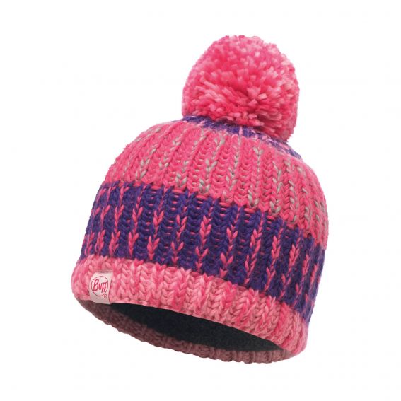 Купить Шапка Buff 17-18 Knitted&Polar Hat Child Twist Blossom Red/Grey Vigore
