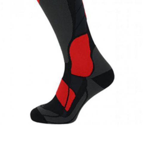 Носки горнолыжные Blizzard Compress 120 Ski Socks Black/Grey/Red - фото 2