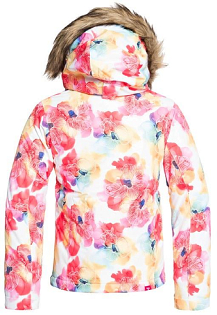 Куртка для сноуборда Roxy 19-20 Jet Ski Girl Bright White Sunshine Flowers, размер 8 (дет.) - фото 4