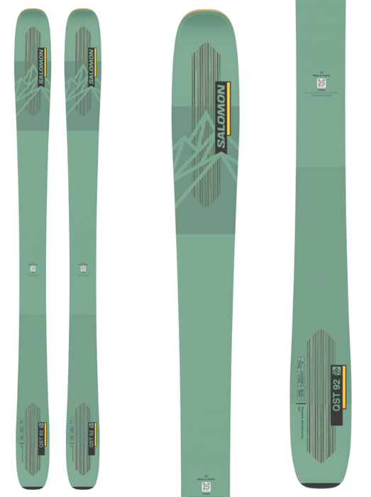 Горные лыжи без креплений Salomon 22-23 N QST 92 Green Spruce/Solar ядра удаленные от линии бета стабильности