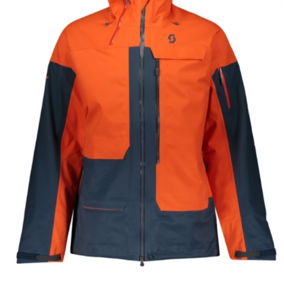 Куртка горнолыжная Scott Jacket Vertic 3L Tangerine Orange/Nightfall Blue, размер XL - фото 3