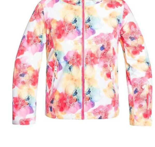Куртка для сноуборда Roxy 19-20 Jet Ski Girl Bright White Sunshine Flowers, размер 8 (дет.) - фото 3
