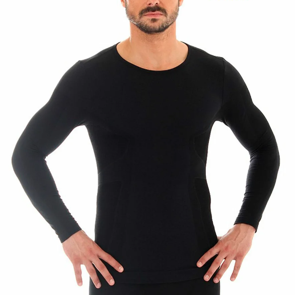 Термокофта Brubeck Men Comfort Wool Black, цвет черный, размер M LS12160 - фото 2