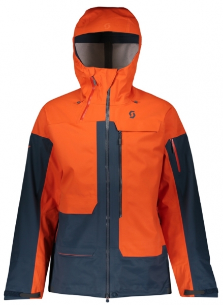 Куртка горнолыжная Scott Jacket Vertic 3L Tangerine Orange/Nightfall Blue, размер XL - фото 1
