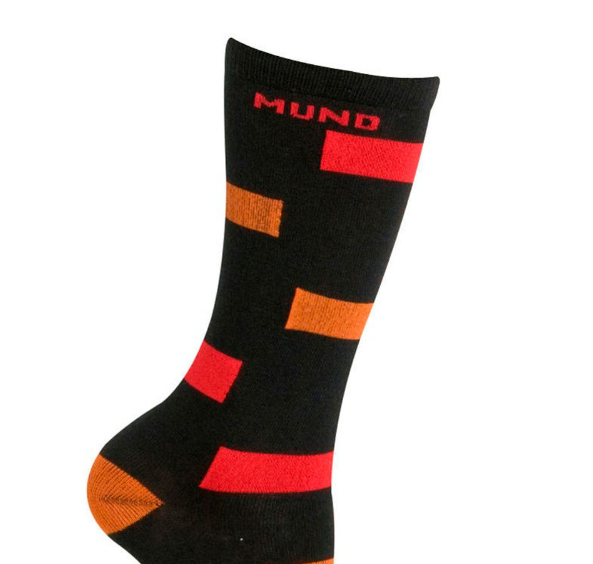 Носки горнолыжные Mund Skiing Junior Black\Red\Orange, цвет черный, размер 24-28 EUR - фото 3