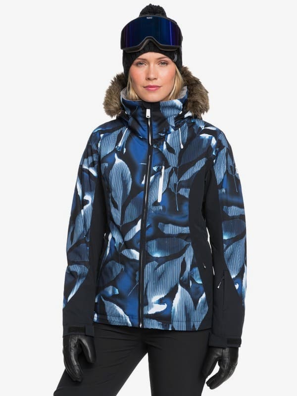 Куртка для сноуборда Roxy 20-21 Jet Ski Premium Mazarine Blue Striped Leaves куртка для сноуборда roxy 20 21 jet ski premium mazarine blue striped leaves
