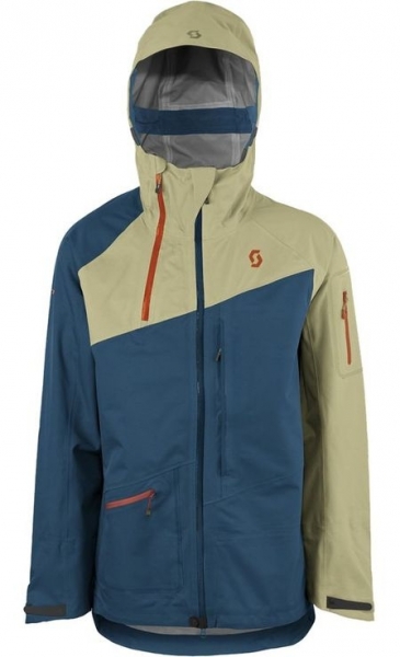 Куртка горнолыжная Scott Jacket Vertic 3L Sahara Beige/Eclipse Blue карман сетка под телефон на клейкой ленте 14 5×8 см
