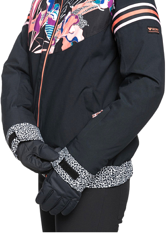 Куртка для сноуборда Roxy 20-21 Pop Snow Meridian True Black Flowers, цвет черный, размер XS ERJTJ03264_KVM6 - фото 4