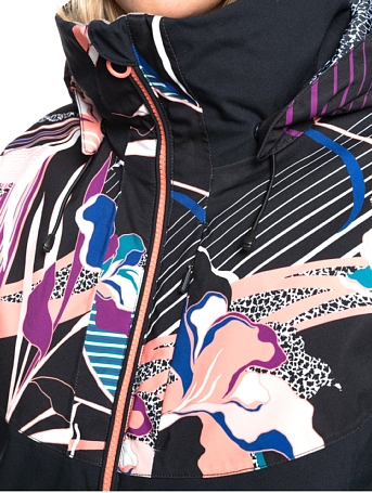 Куртка для сноуборда Roxy 20-21 Pop Snow Meridian True Black Flowers, цвет черный, размер XS ERJTJ03264_KVM6 - фото 3