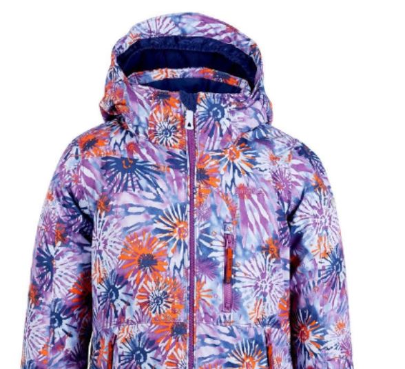 Куртка горнолыжная Kamik Aria Flowerburst Grape/Orange, цвет фиолетовый, размер 92 см KWG6618 - фото 6