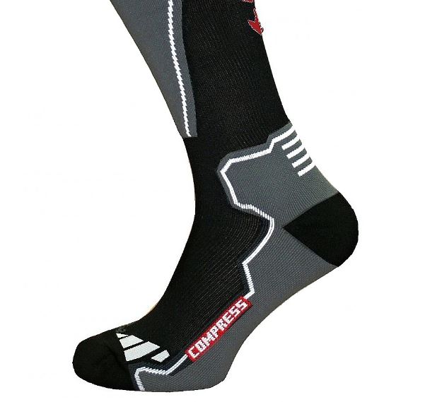 Носки горнолыжные Blizzard Compress 85 Ski Socks Black/Grey - фото 2